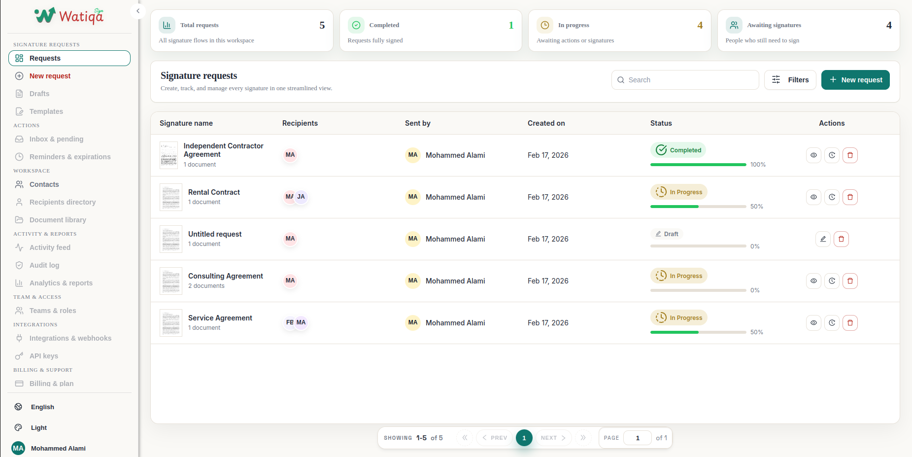 English · Light mode